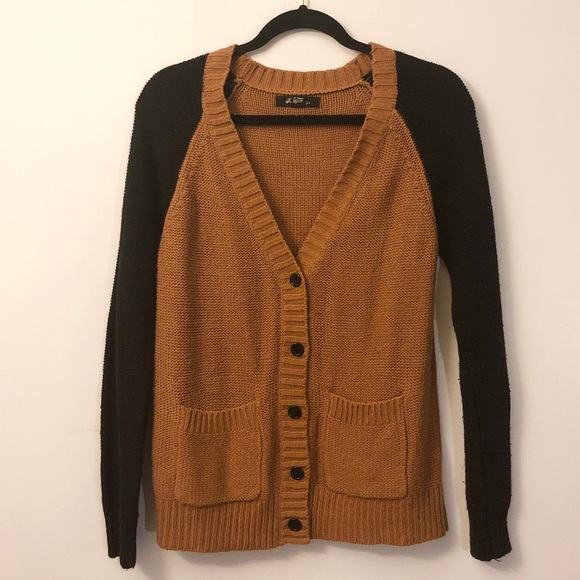 Two toned colour blocked camel F21 cardigan - Picture 1 of 5
